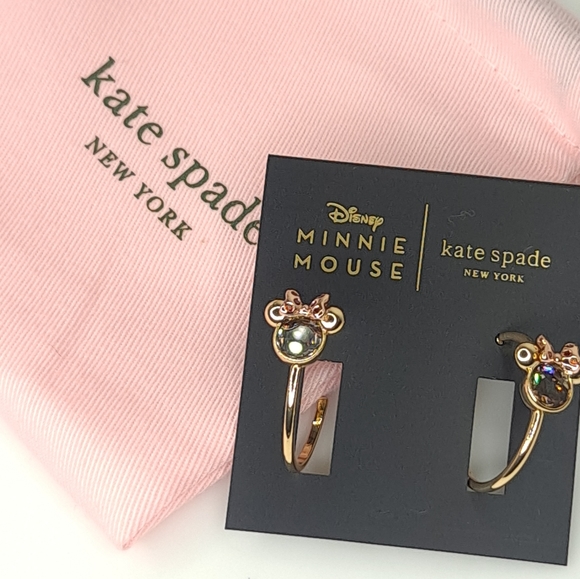 Kate Spade Disney Minnie Mouse Gold Hoop Earrings NWT Hoops Jewelry Collection